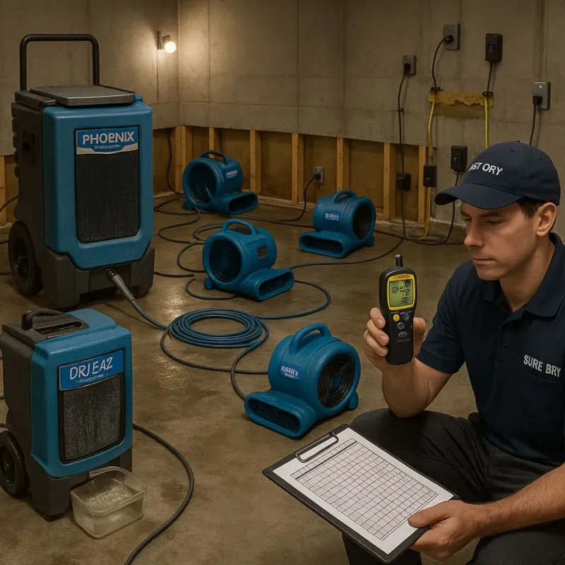 Structural Drying and Dehumidification process in Rehoboth Beach, DE